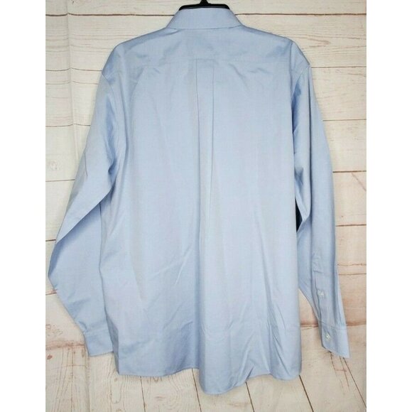 L.L. Bean Men Traditional Fit Men Large Regular Blue Button Up %100 Cotton Shirt - Picture 5 of 12